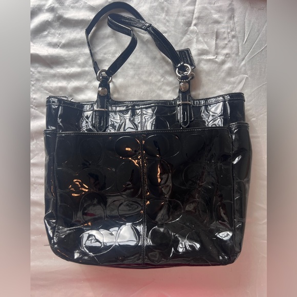 Coach Embossed Leather Tote - Picture 1 of 6